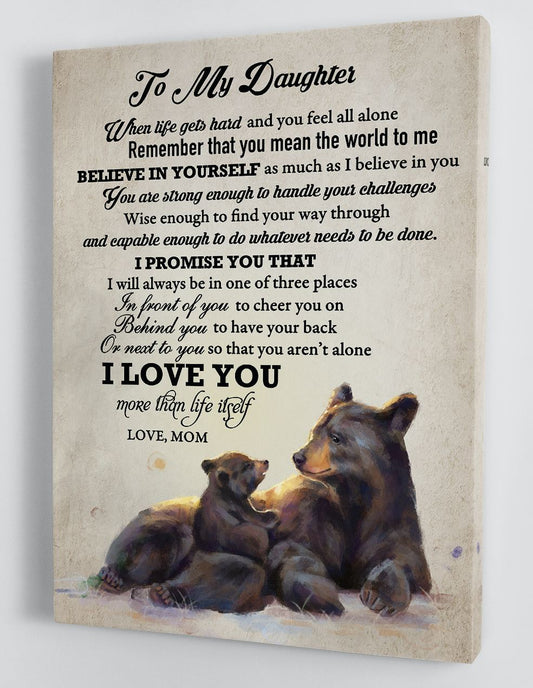 To My Daughter Canvas Wall Art - Gift For Daughter From Mom Framed Canvas 53