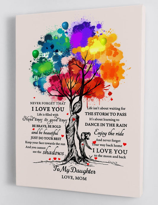 To My Daughter Canvas Wall Art - Gift For Daughter From Mom Framed Canvas 57