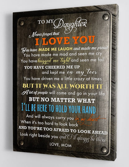 To My Daughter Canvas Wall Art - Gift For Daughter From Mom Framed Canvas 59