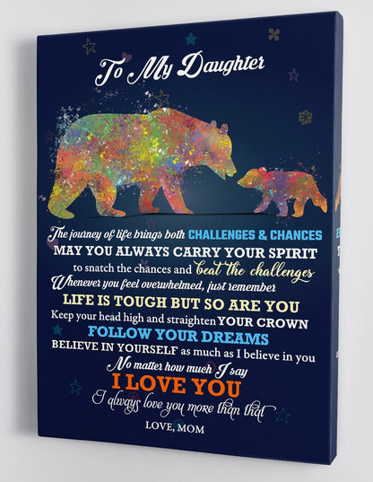 To My Daughter Canvas Wall Art - Gift For Daughter From Mom Framed Canvas 60