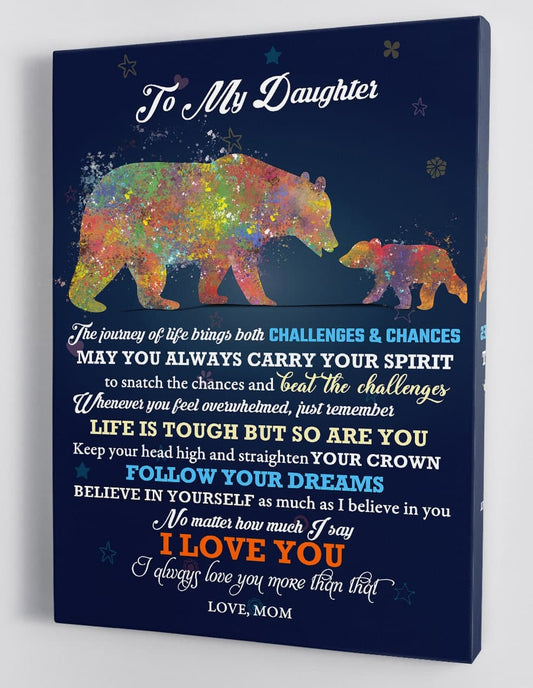 To My Daughter Canvas Wall Art - Gift For Daughter From Mom Framed Canvas 60