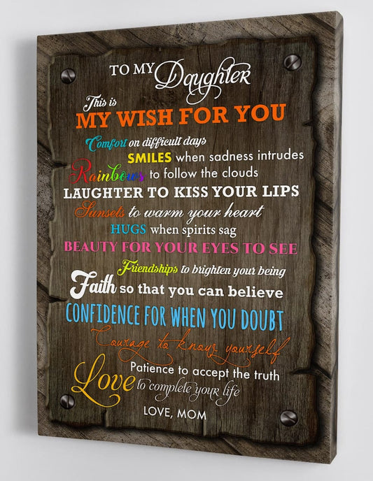 To My Daughter Canvas Wall Art - Gift For Daughter From Mom Framed Canvas 62