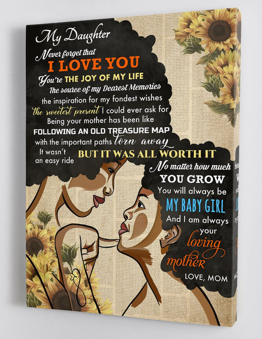 To My Daughter Canvas Wall Art - Gift For Daughter From Mom Framed Canvas 66