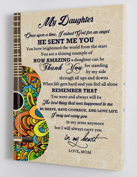 To My Daughter Canvas Wall Art - Gift For Daughter From Mom Framed Canvas 68