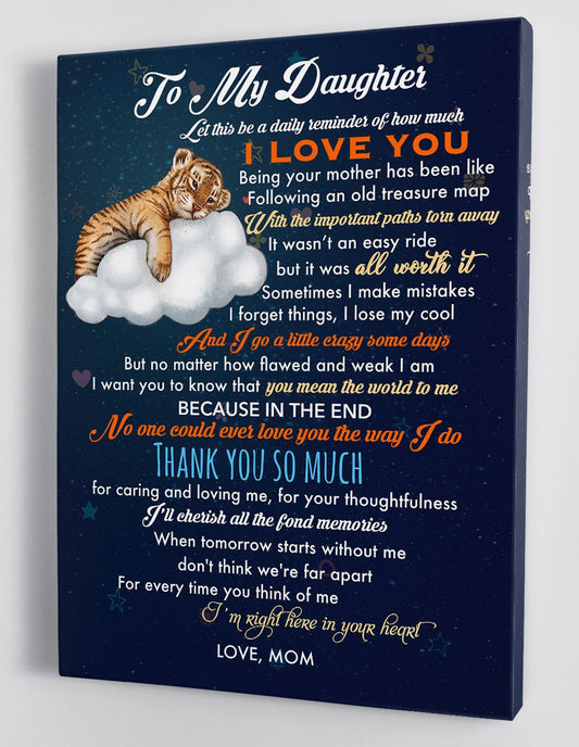 To My Daughter Canvas Wall Art - Gift For Daughter From Mom Framed Canvas 70