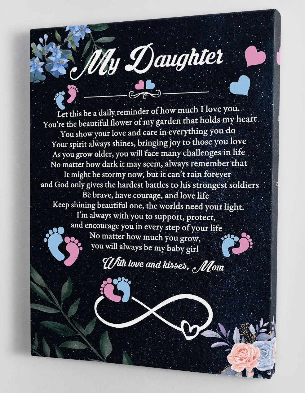 To My Daughter Canvas Wall Art - Gift For Daughter From Mom Framed Canvas 71