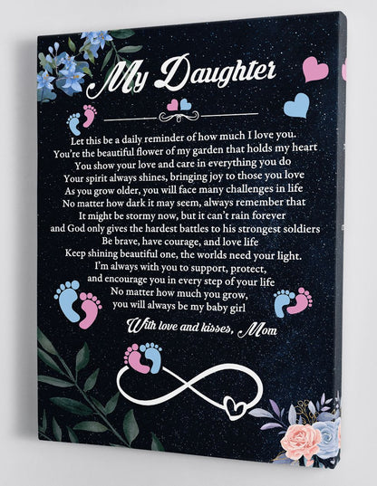 To My Daughter Canvas Wall Art - Gift For Daughter From Mom Framed Canvas 71