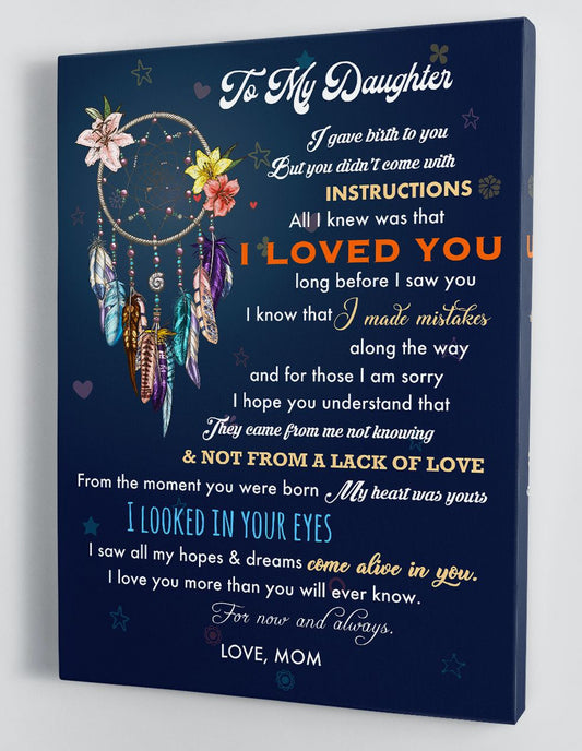 To My Daughter Canvas Wall Art - Gift For Daughter From Mom Framed Canvas 73