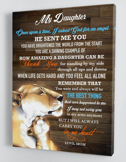 To My Daughter Canvas Wall Art - Gift For Daughter From Mom Framed Canvas 75