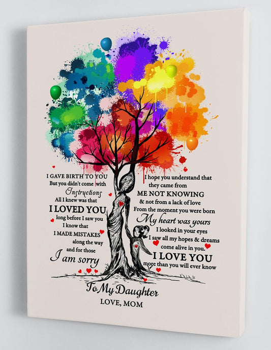 To My Daughter Canvas Wall Art - Gift For Daughter From Mom Framed Canvas 76