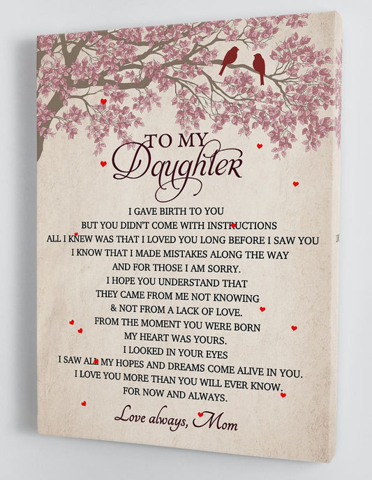 To My Daughter Canvas Wall Art - Gift For Daughter From Mom Framed Canvas 77