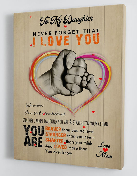 To My Daughter Canvas Wall Art - Gift For Daughter From Mom Framed Canvas 7