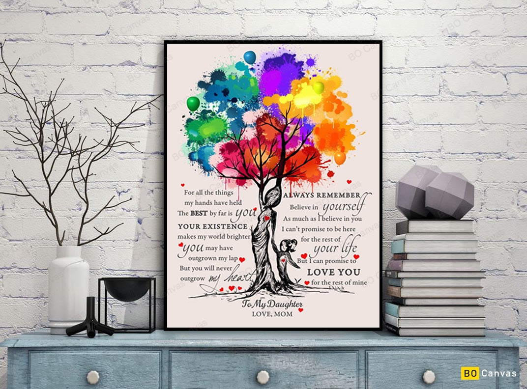 To My Daughter Canvas Wall Art - Gift For Daughter From Mom Framed Canvas 83