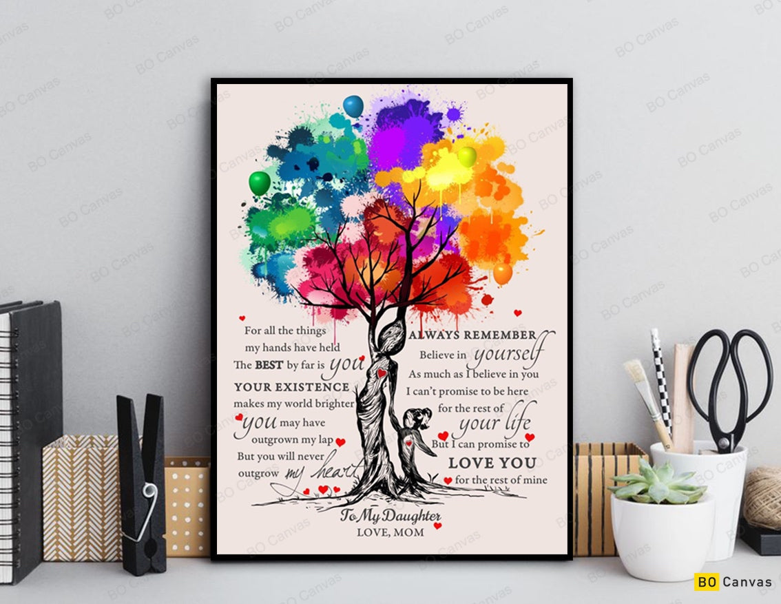 To My Daughter Canvas Wall Art - Gift For Daughter From Mom Framed Canvas 83