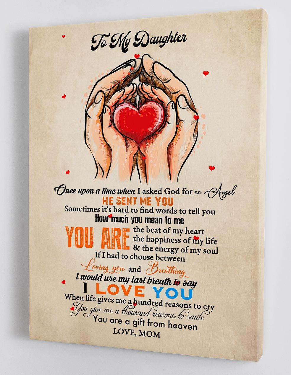 To My Daughter Canvas Wall Art - Gift For Daughter From Mom Framed Canvas 84