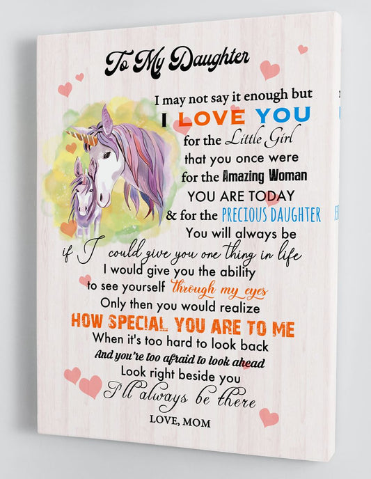 To My Daughter Canvas Wall Art - Gift For Daughter From Mom Framed Canvas 8