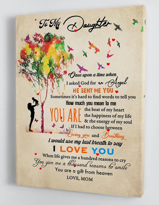 To My Daughter Canvas Wall Art - Gift For Daughter From Mom Framed Canvas 9