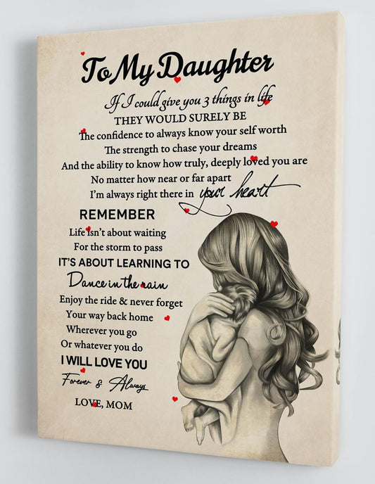 To My Daughter Canvas Wall Art - Gift For Daughter From Mom Mom Carrying Baby Framed Canvas 89
