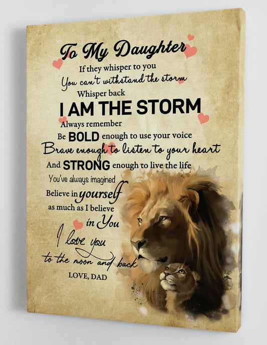To My Daughter Canvas Wall Art - Gifts For Daughter From Dad Framed Canvas Prints 100