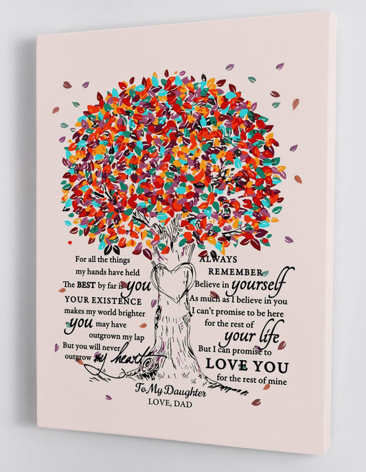 To My Daughter Canvas Wall Art - Gifts For Daughter From Dad Framed Canvas Prints 97