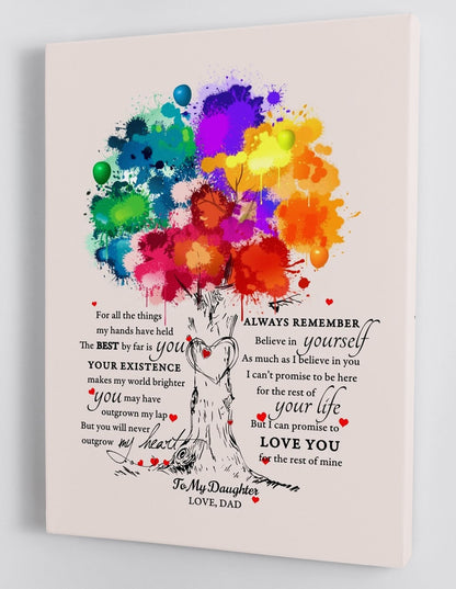 To My Daughter Canvas Wall Art - Gifts For Daughter From Dad Framed Canvas Prints 98