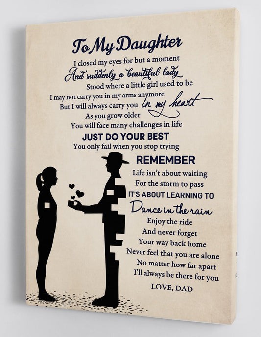 To My Daughter Canvas Wall Art - Gifts For Daughter From Dad Framed Canvas Prints 99