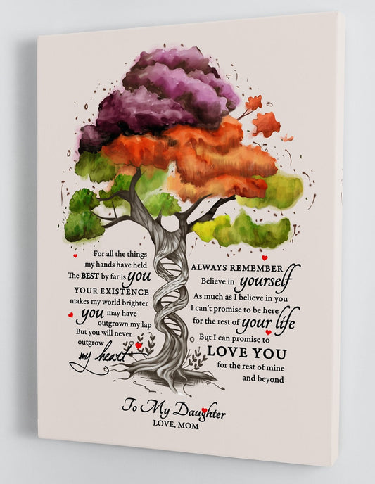 To My Daughter Canvas Wall Art - Gifts For Daughter From Mom Colorful Dna Tree Framed Canvas Prints 106
