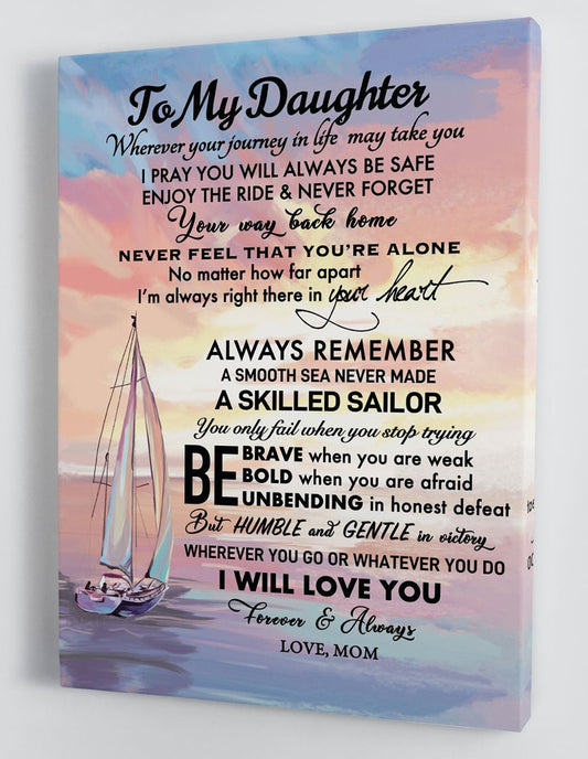 To My Daughter Canvas Wall Art - Gifts For Daughter From Mom Framed Boat Canvas Prints 111