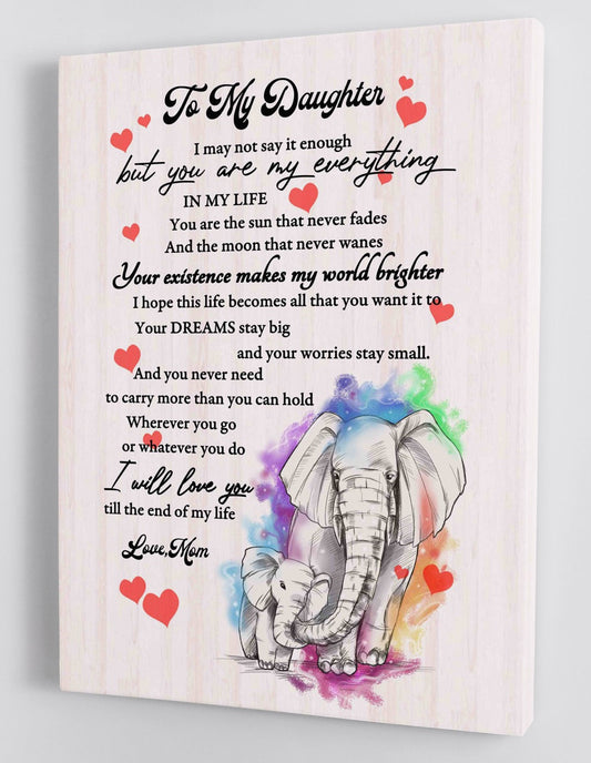To My Daughter Canvas Wall Art - Gifts For Daughter From Mom Framed Canvas Prints 112