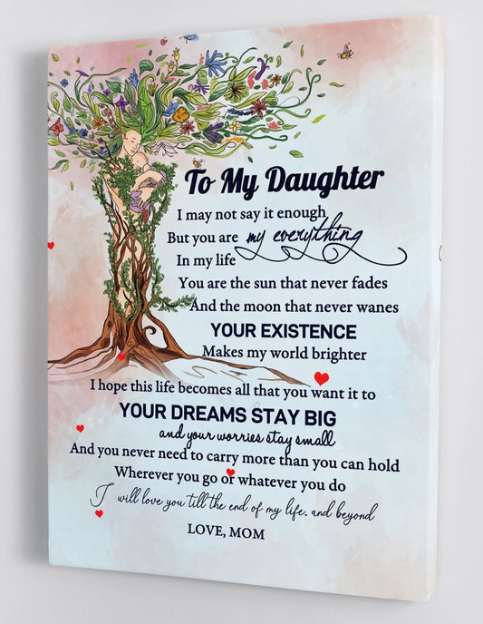 To My Daughter Canvas Wall Art - Gifts For Daughter From Mom Framed Canvas Prints 116