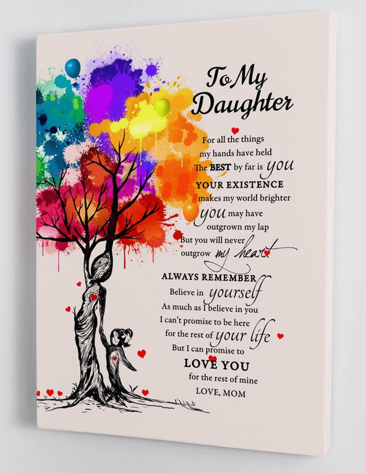 To My Daughter Canvas Wall Art - Gifts For Daughter From Mom Framed Canvas Prints 118