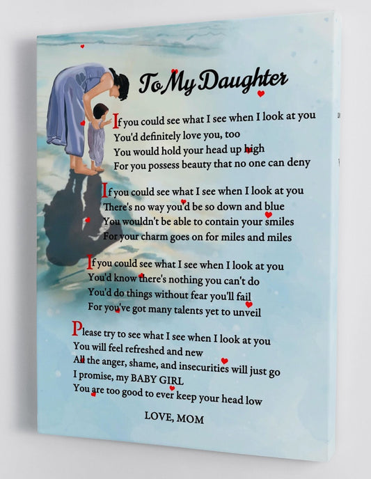 To My Daughter Canvas Wall Art - Gifts For Daughter From Mom Framed Canvas Prints 119