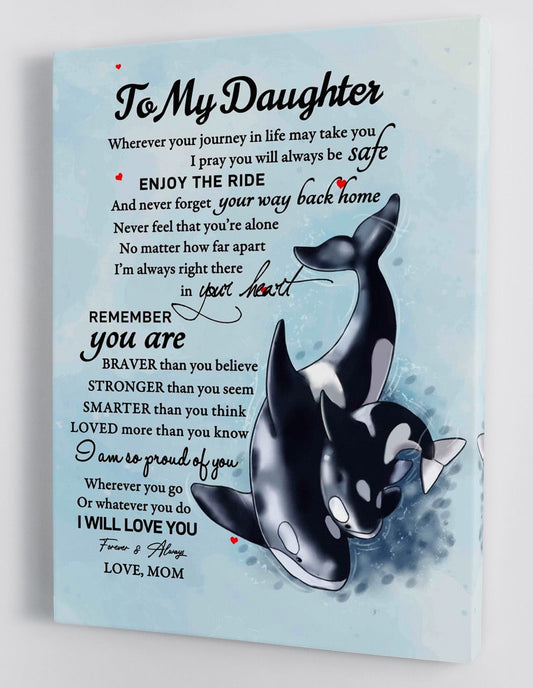 To My Daughter Canvas Wall Art - Gifts For Daughter From Mom Framed Canvas Prints 121