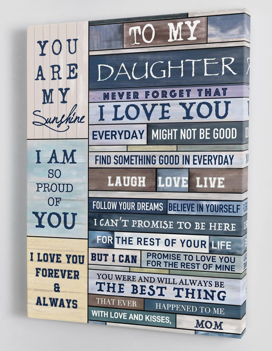 To My Daughter Canvas Wall Art - Gifts For Daughter From Mom Framed Canvas Prints 123