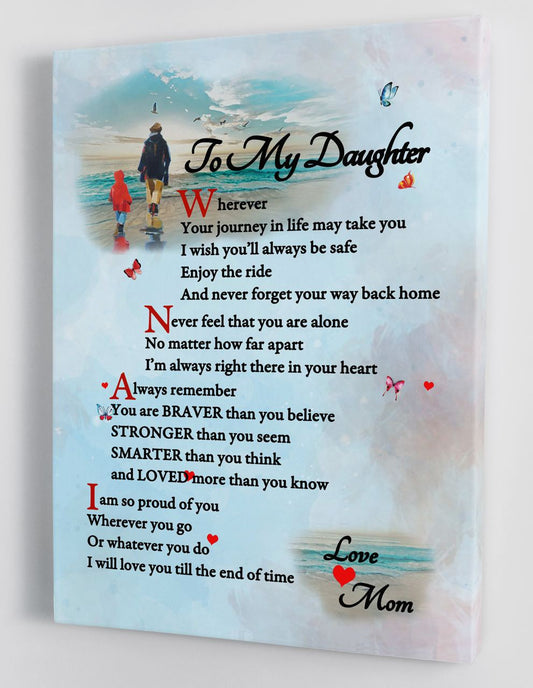 To My Daughter Canvas Wall Art - Gifts For Daughter From Mom Framed Canvas Prints 124