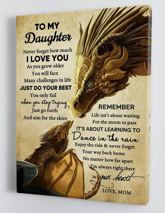 To My Daughter Canvas Wall Art - Gifts For Daughter From Mom Framed Canvas Prints 126