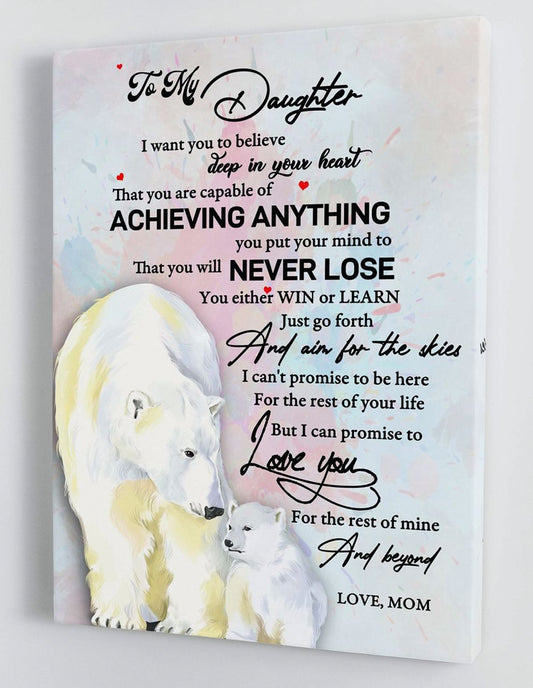 To My Daughter Canvas Wall Art - Gifts For Daughter From Mom Framed Canvas Prints 128