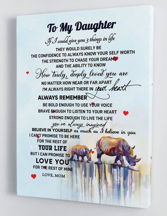 To My Daughter Canvas Wall Art - Gifts For Daughter From Mom Framed Canvas Prints 130