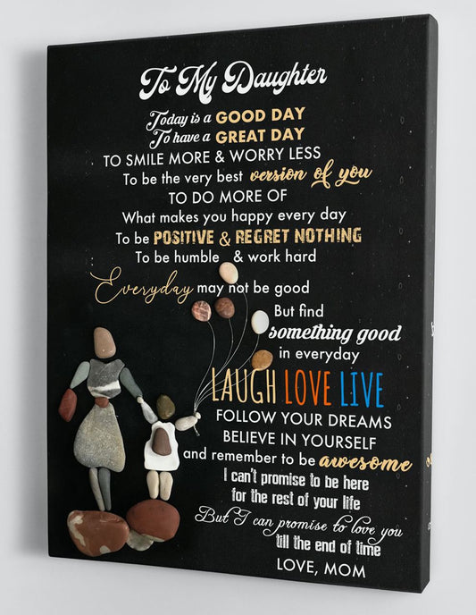 To My Daughter Canvas Wall Art - Gifts For Daughter From Mom Framed Canvas Prints 134