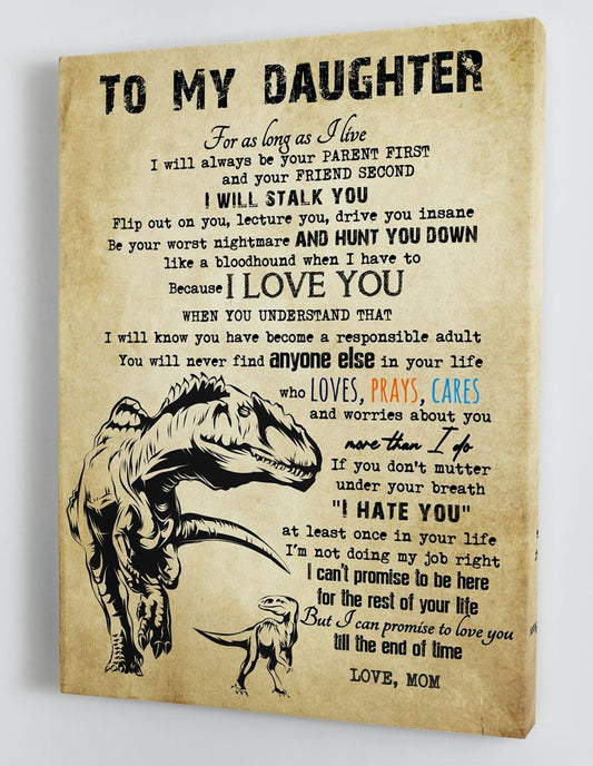 To My Daughter Canvas Wall Art - Gifts For Daughter From Mom Framed Canvas Prints 135