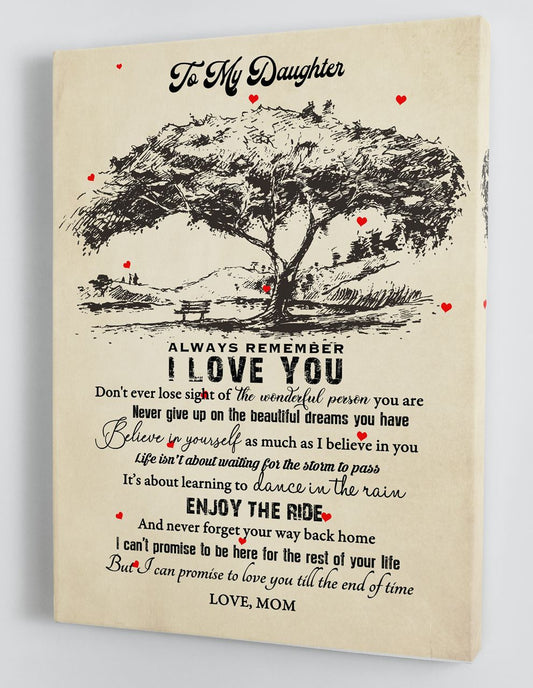 To My Daughter Canvas Wall Art - Gifts For Daughter From Mom Framed Canvas Prints 137