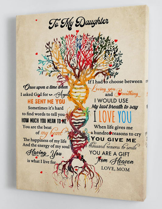 To My Daughter Canvas Wall Art - Gifts For Daughter From Mom Framed Dna Tree Canvas Prints 141