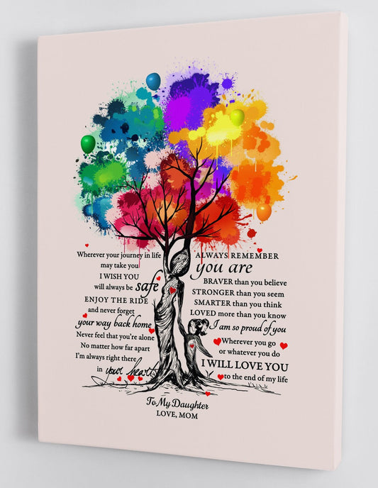 To My Daughter Canvas Wall Art - Gifts For Daughter From Mom Hard Time Framed Canvas Prints 145