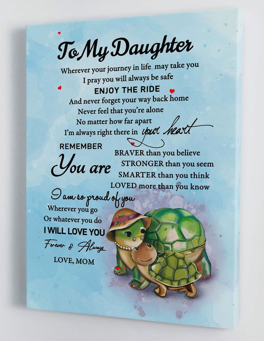 To My Daughter Canvas Wall Art - Gifts For Daughter From Mom Hard Time Framed Canvas Prints 146