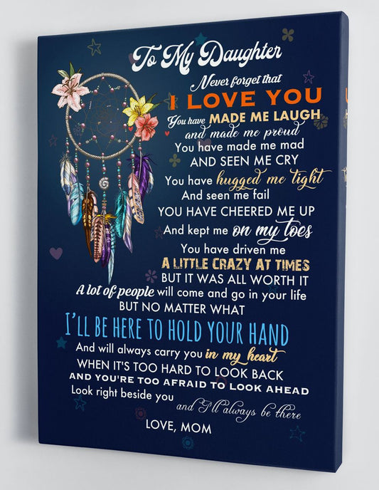To My Daughter Canvas Wall Art - Gifts For Daughter From Mom Hard Time Framed Canvas Prints 149