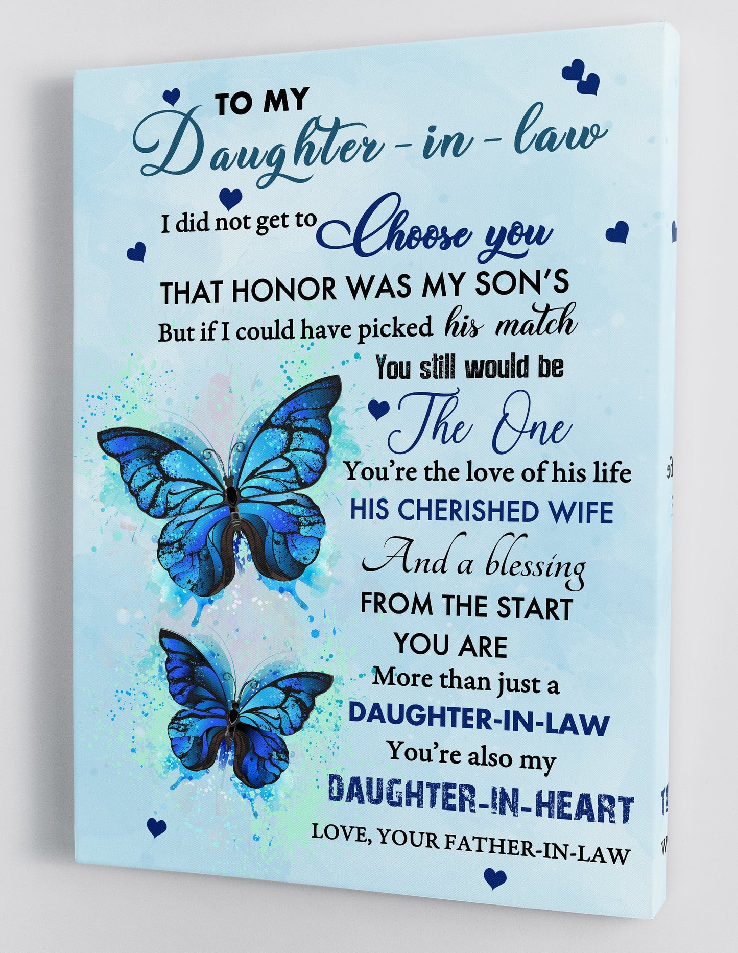 To My Daughter Canvas Wall Art - Gifts For Daughter In Law From Father In Law Framed Canvas Prints 158