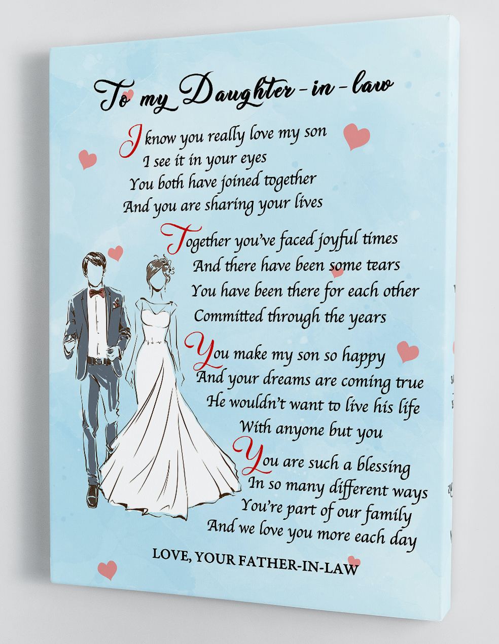To My Daughter Canvas Wall Art - Gifts For Daughter In Law From Father In Law Framed Canvas Prints 159