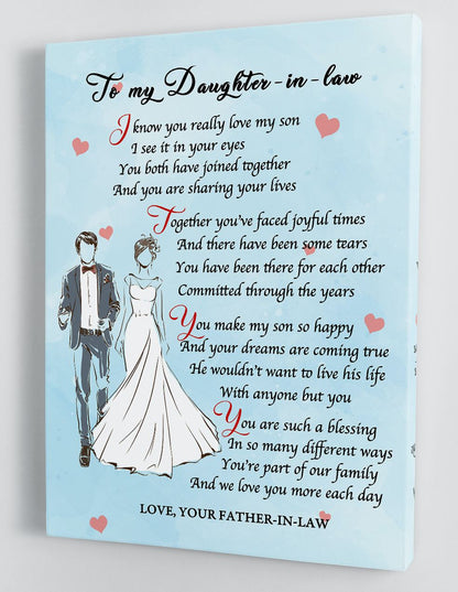 To My Daughter Canvas Wall Art - Gifts For Daughter In Law From Father In Law Framed Canvas Prints 159