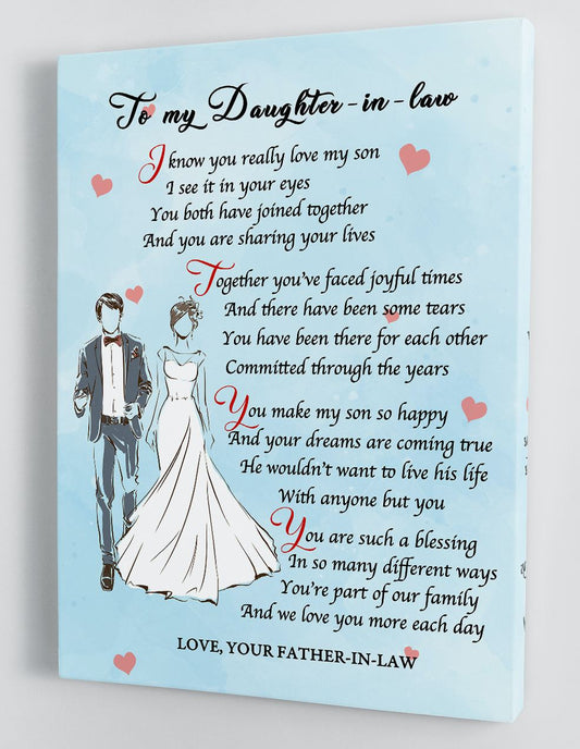 To My Daughter Canvas Wall Art - Gifts For Daughter In Law From Father In Law Framed Canvas Prints 159