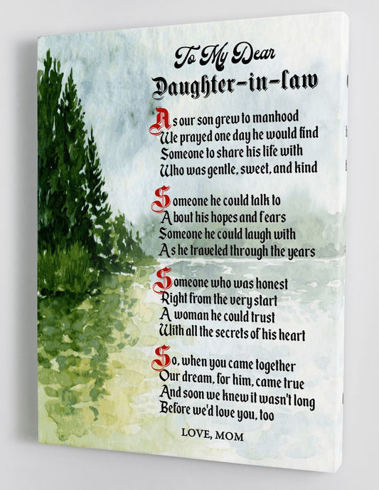To My Daughter Canvas Wall Art - Gifts For Daughter In Law From Mother In Law Framed Canvas Prints 163